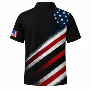 USA 250th Anniversary Polo Shirt, Patriotic American Flag Golf Polo, 4th Of July AOP Polo Shirt