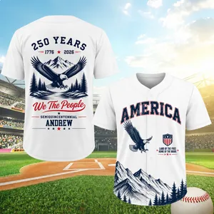 Personalized USA 250th Anniversary Baseball Jersey, 1776-2026 We The People Jersey, Patriotic 4th Of July Shirt