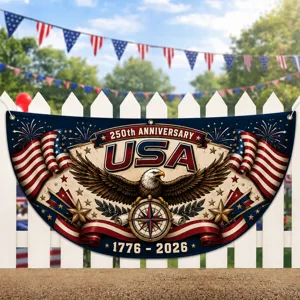 Personalized USA 250th Anniversary Semicircle Flag, Patriotic USA 1776–2026 Semiquincentennial Flag