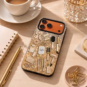 Stylish Hair Styling Tools Phone Case, Personalized Clear Case, Gift For Hairstylists And Beauty Enthusiasts