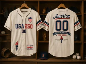 USA 250th Anniversary Baseball Jersey, Custom America 1776 2026 Shirt, Patriotic Gift for Men Women Kids
