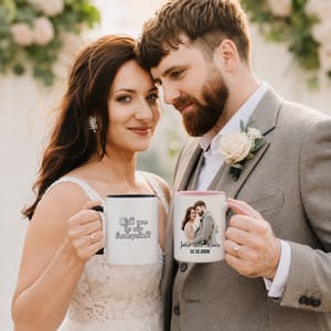 Personalized "Will You Be My Bridesmaid?" & Couple Photo Ceramic Coffee Mug | Custom Wedding Proposal Keepsake 11oz & 15oz
