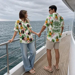 Pineapple Tropical Aloha Shirt - Personalized Family Hawaiian Shirt, Custom Family Faces and Last Name