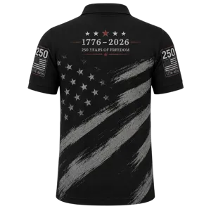 USA 250th Anniversary Patriotic Golf Polo Shirt, America 250 Years Of Freedom AOP Polo Shirt, S