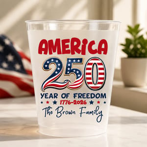 America Birthday The Family, Personalized Frosted Cups, Gift For Family