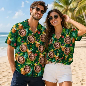 Personalized Custom Face Hawaiian Shirt Coconut Tropical Beach Vacation Gift
