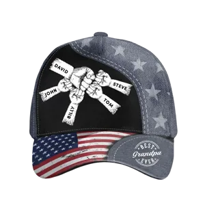 Fist Bump Daddy Grandpa - Personalized Classic Cap - Gift For Dad
