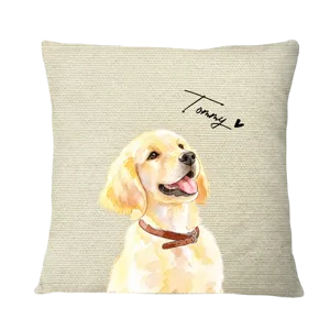 Custom Photo Realistic Watercolor Art Cat Dog Pet - Personalized Pillow