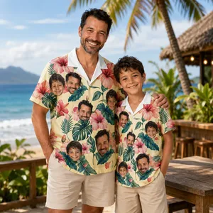 Custom Family Photo Hawaiian Shirt – Personalized Family Picture Aloha Shirt