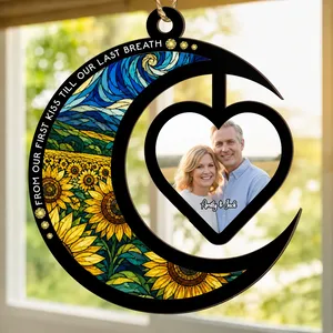 From Our First Kiss Till Our Last Breath - Personalized Photo Suncatcher Ornament