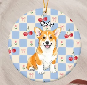 Custom Pet Portrait Watercolor Ornament Gift For Pet Lovers, Pet Loss Gifts - Personalized Ornament