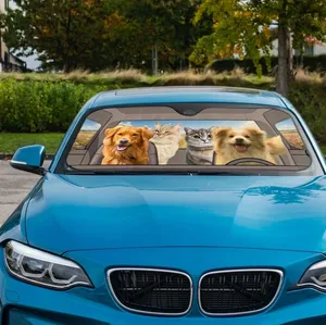 Custom Photo Happy Trip - Gift For Pet Lovers - Personalized Auto Sunshade