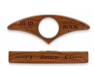 Book Page Holder, Engraved Wooden Thumb Page Turner for One-Hand Reading, Unique Gift for Book Lovers, Teachers, Mom or Dad