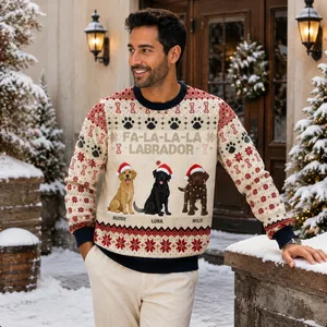 Fa-La-La-La-Labrador Dogs Sweatshirt - Choose Your Dog Personalized Christmas Sweater