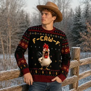 Custom Chicken Character Ugly Christmas Sweater
