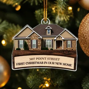 First Christmas In Our New Home Ornament - Personalized Acrylic Photo Ornament