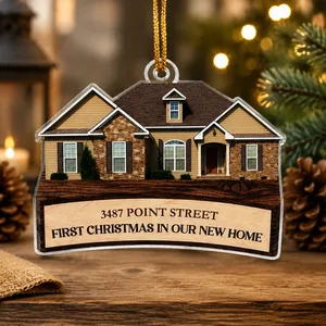 First Christmas In Our New Home Ornament - Personalized Acrylic Photo Ornament