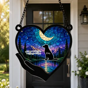 Pet Forever In My Heart Always Loved - Personalized Window Hanging Suncatcher Ornament