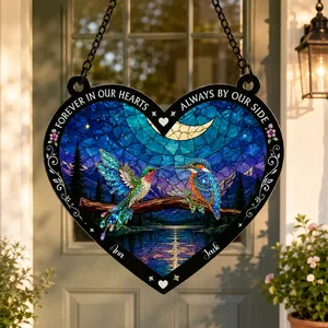 Those We Love Don't Go Away Memorial - Personalized Window Hanging Suncatcher Ornament