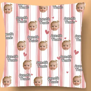 Custom Baby Face Pillow – Personalized Dad & Mom Photo Full Pillow, Gift For Parents