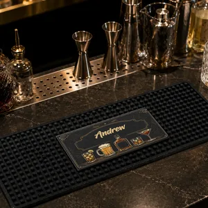 Good Friends Good Drinks Great Times - Personalized Bar Mat