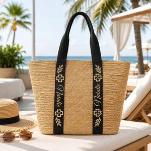 Colorful Name Summer Style - Personalized Straw Bag