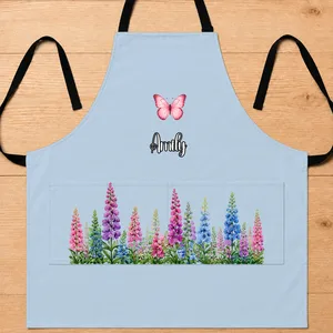 Birth Month Flower Watercolor Blooming In Love - Personalized Apron