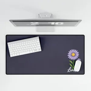 Custom Birth Flower & Name For Her, Coworkers, Friends, Teacher Ver 2 - Personalized Desk Mat