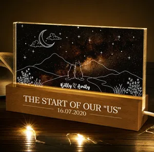 Star Map The Start Of Our Us Couple - Personalized Rectangle LED Light