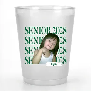 Custom Photo Senior Vintage Portrait - Personalized Frosted Cups