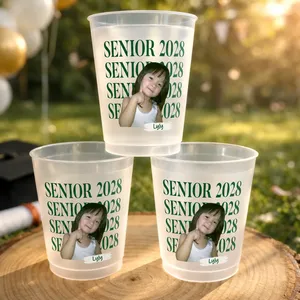 Custom Photo Senior Vintage Portrait - Personalized Frosted Cups