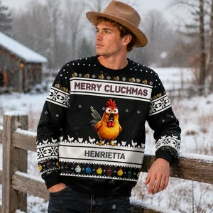 Personalized Custom Chicken Christmas Sweatshirt - Choose Chicken Type Custom Name