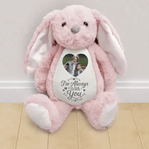 Custom Photo A Cuddle From Heaven Memorial - Personalized Soft Toy Bunny