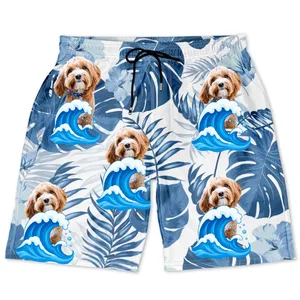 Custom Photo Funny Family Pet Face - Gift For Couples, Best Friends, Siblings, Dog And Cat Lovers - Personalized Custom Unisex Beach Shorts