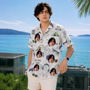 Gaming Skateboard Chill Vibes Tropical Shirt - Personalized Custom Face Hawaiian Shirt