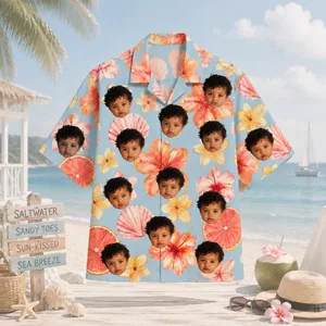 Personalized Custom Face Hawaiian Shirt Citrus Floral Tropical Summer Vacation Gift
