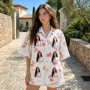 Pink Flamingo Summer Shirt - Custom Portrait Hawaiian Shirt