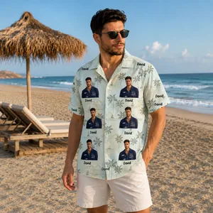 Personalized Coastal Island Shirt - Custom Portrait and Name Hawaiian Shirt