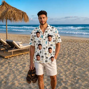 Make Waves Surfing Shirt Custom Hawaiian Shirt - Personalized Photo and Name Tropical Hawaiian Shirt