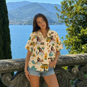 Hello Summer Beach Shirt Personalized Tropical Gift - Custom Photo Hawaiian Shirt