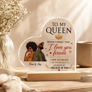 To My King Never Forget That - Personalized Heart Shaped Acrylic Plaque