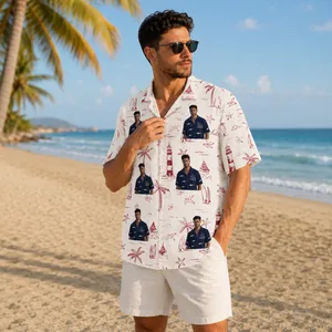 Nautical Coastal Hawaiian Shirt - Personalized Portrait Hawaiian Shirt
