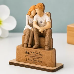 To My Son Watching You Be A Dad From Mom 2-Layer Wooden Plaque, Unique Heartfelt Gift For Son