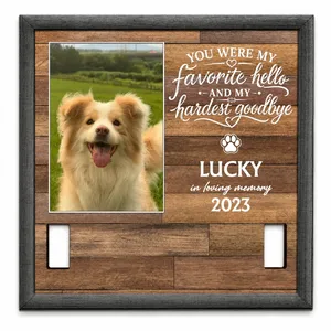 Custom Photo My Hardest Goodbye - Memorial, Sympathy Gift For Dog Owners, Cat Lovers - Personalized Pet Loss Sign, Collar Frame