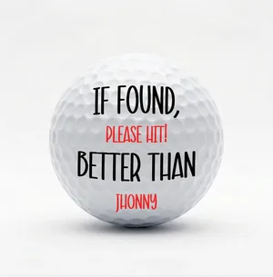 Personalized Funny Golf Ball with Photo Cartoon, If Found Please Hit Better Quote, Unique Gift for Golfers
