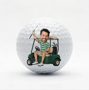 Personalized Funny Golf Ball with Photo Cartoon, If Found Please Hit Better Quote, Unique Gift for Golfers