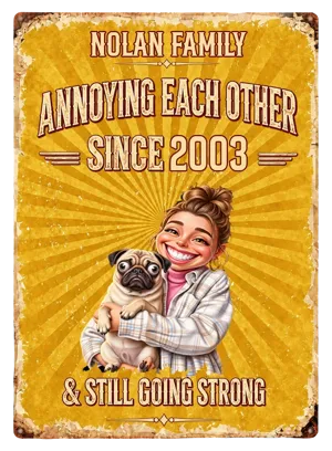 Custom Photo Caricature Vintage Annoying Each Other - Personalized Classic Metal Signs