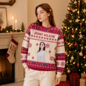 Personalized Christmas Sweatshirt with Photo Custom Holiday Sweater