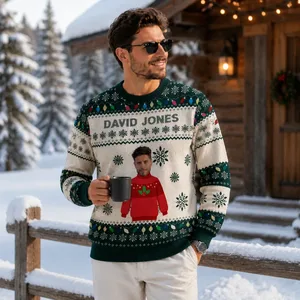 Custom Face Christmas Sweatshirt - Family Matching Holiday Outfit Personalized