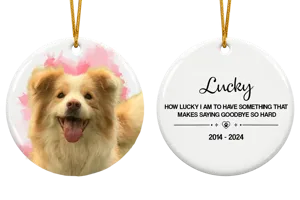 Pet Loss Custom Photo - Personalized Ceramic Photo Ornament